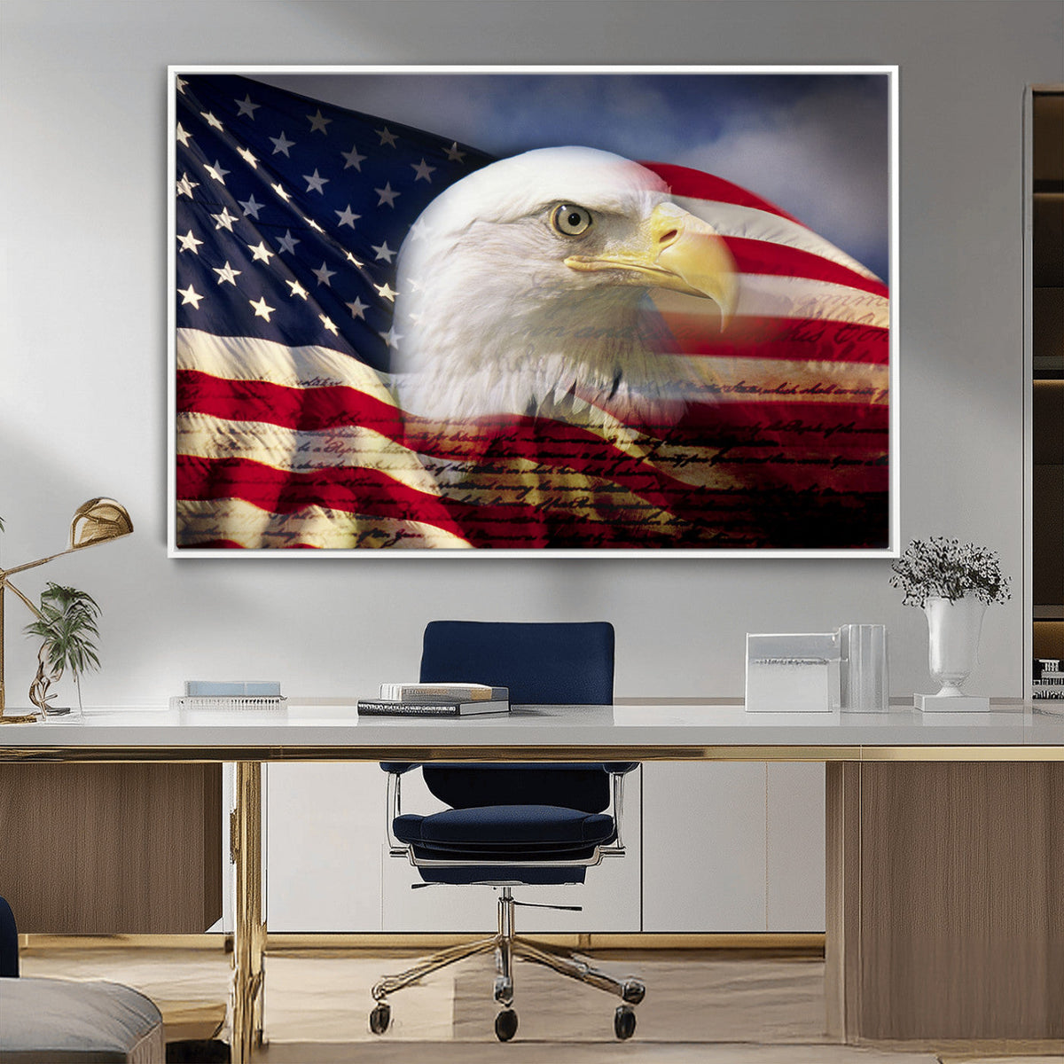 American Flag Eagle Symbol Wall Art, American Flag Eagle