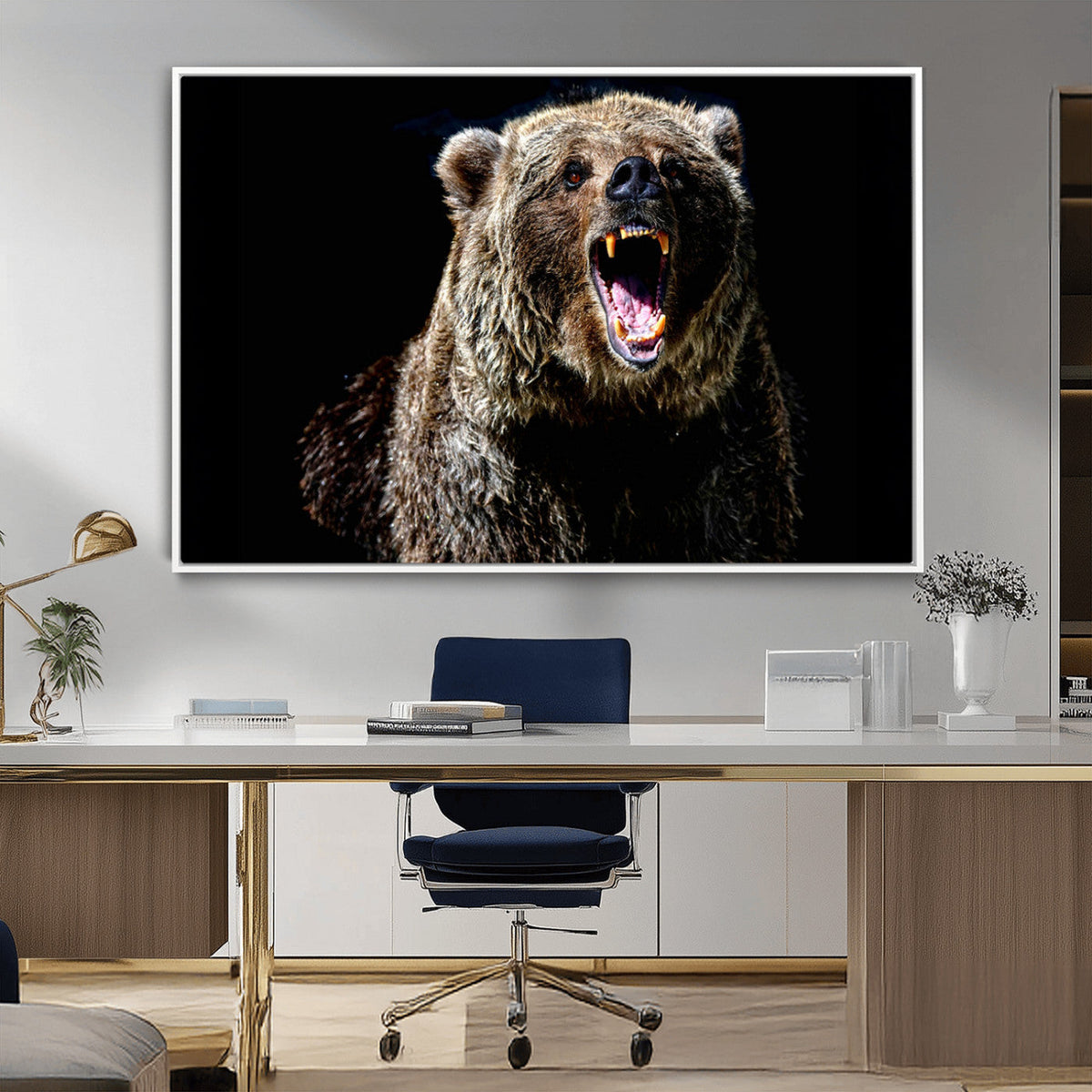 Grizzly Bear Canvas Print | Wildlife Wall Art for Cabin