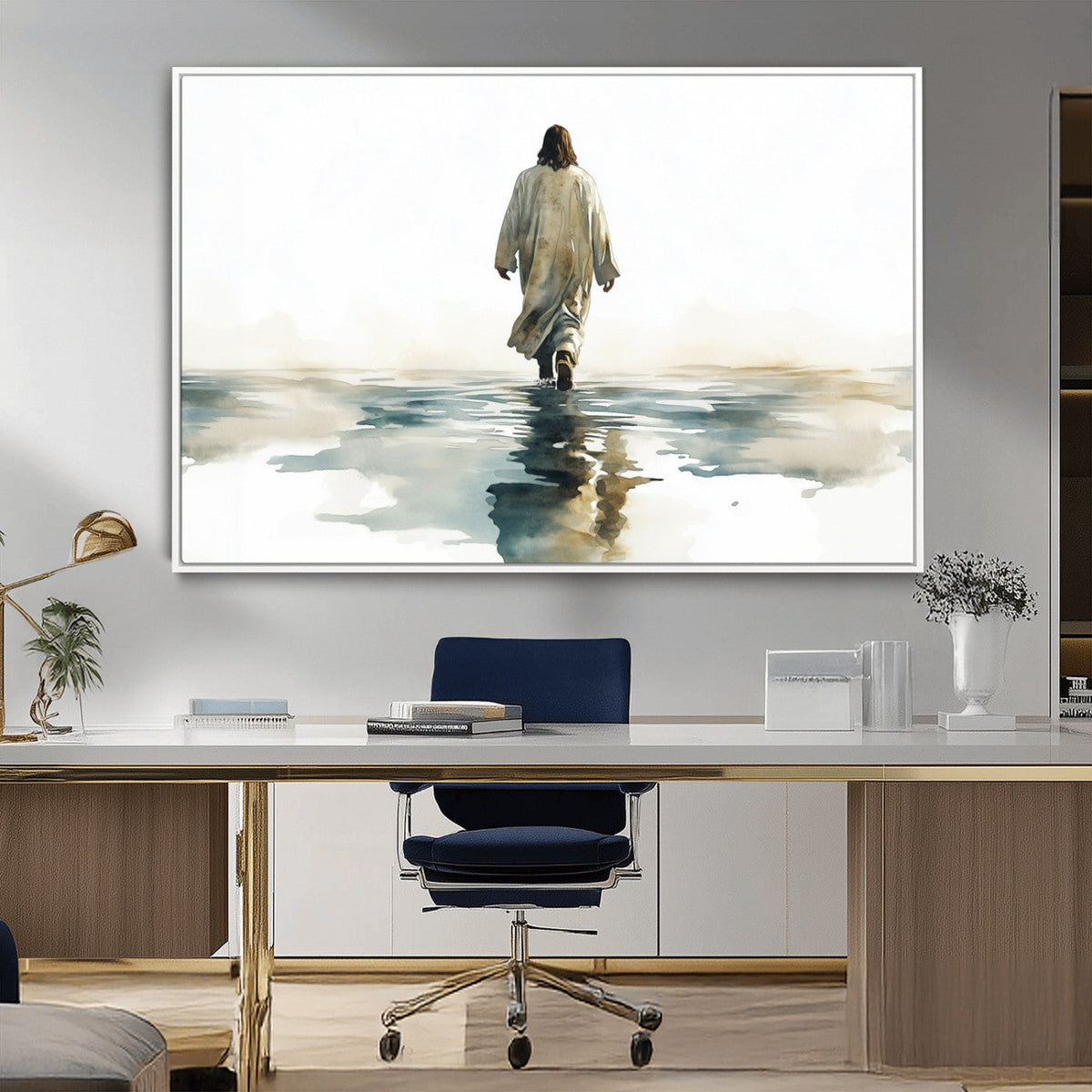 Abstract Jesus Wall Art Canvas Print, Christian Wall Art,