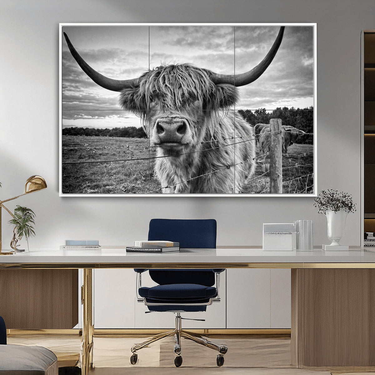 Scottish Highland Cow Wall Art Canvas Print | Ready to Hang