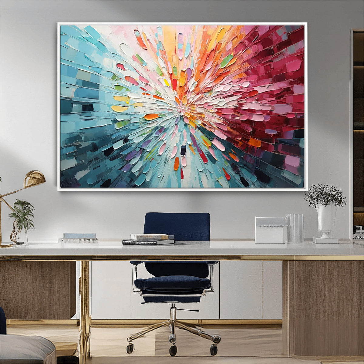 Radiant Bloom Abstract Floral Wall Art Canvas Print -