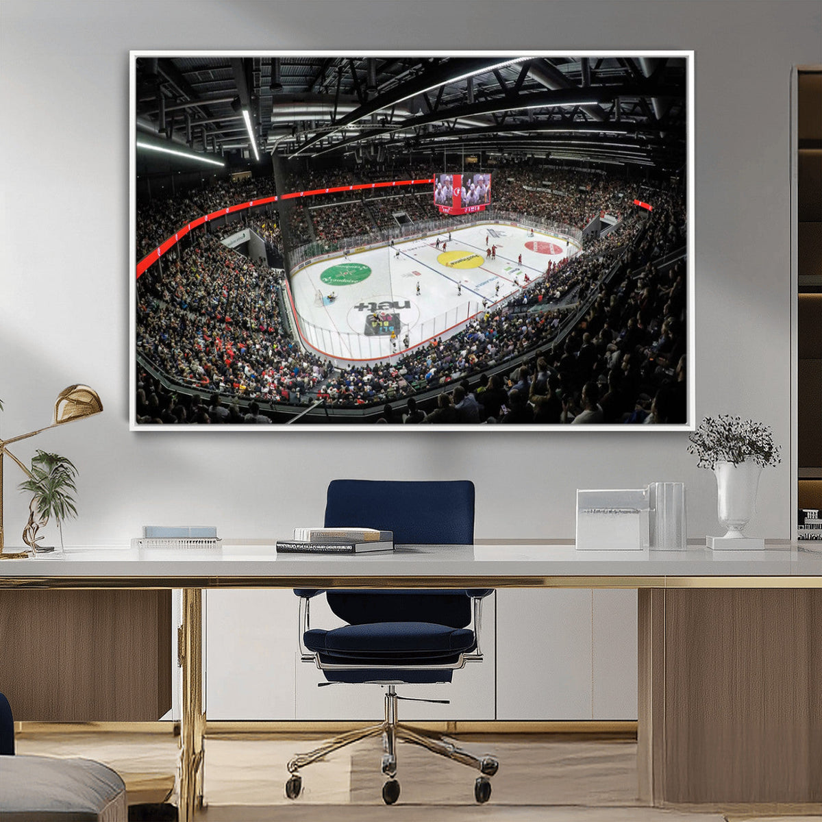Vaudoise Lausanne Ice Hockey Arena Stadium Wall Art Canvas,