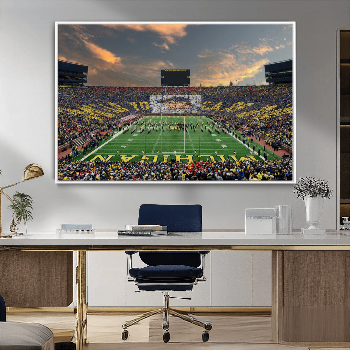 University of Michigan Wolverines Print Canvas, Football