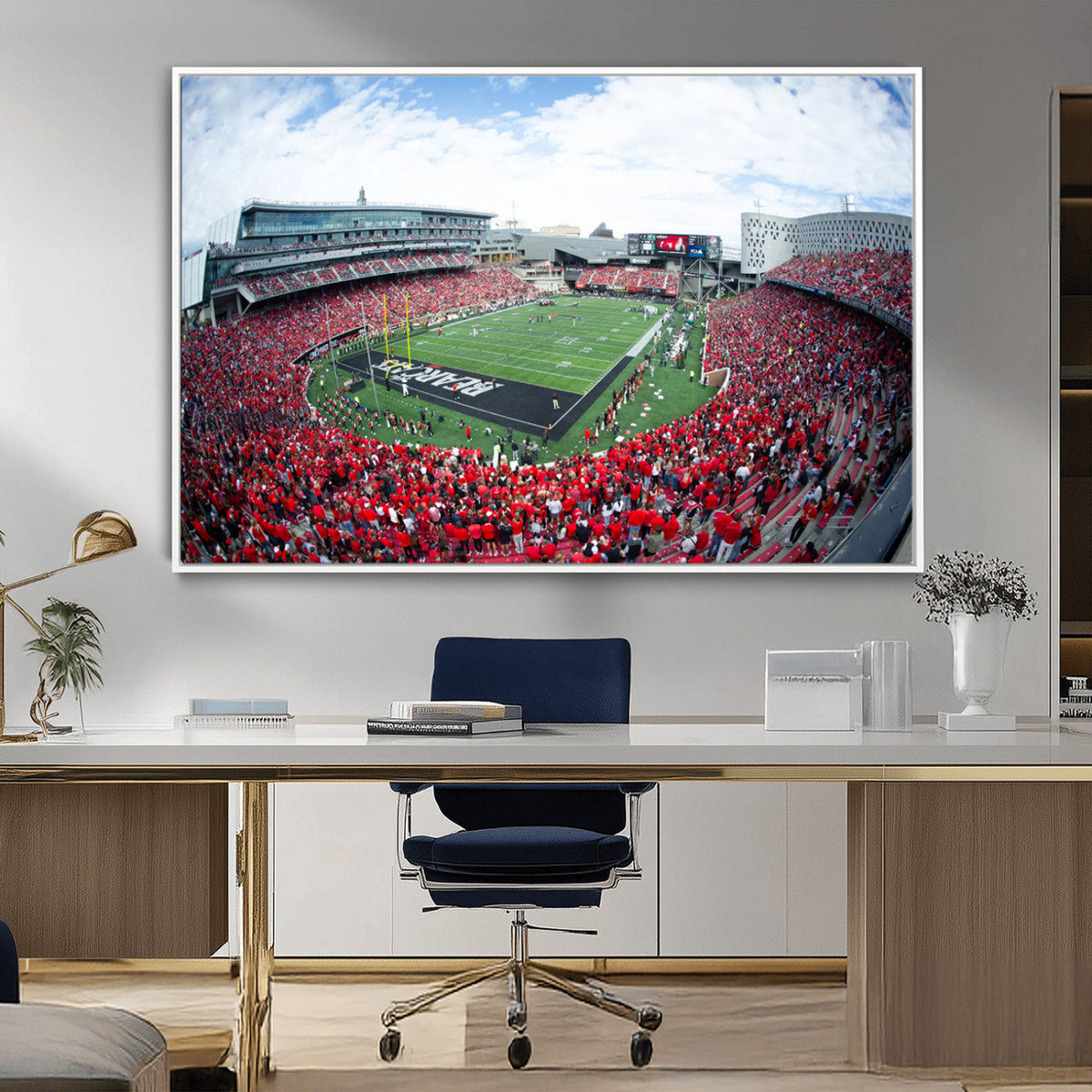Cincinnati Bearcats Football Team Print - Nippert Stadium Wall Art Canvas Print
