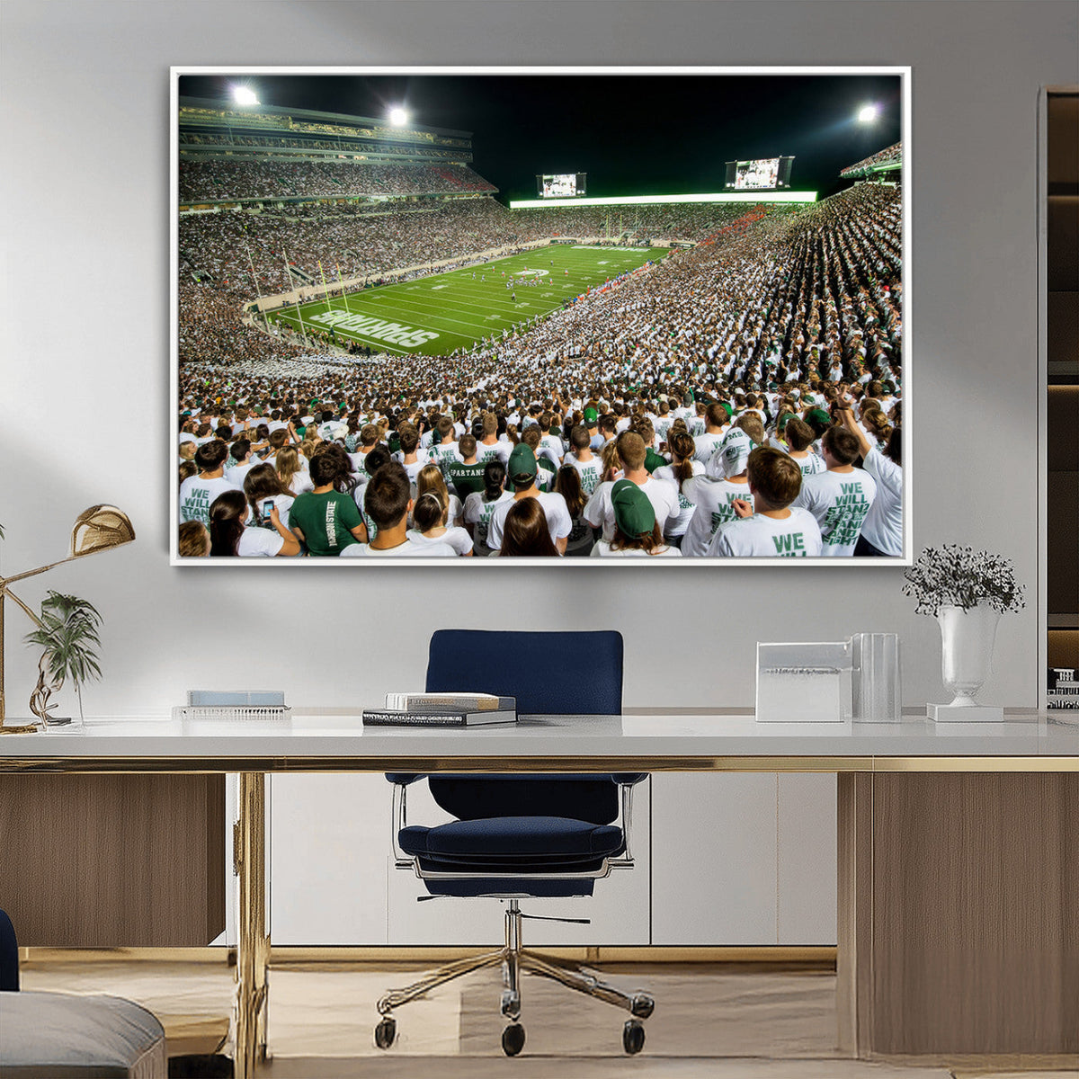 Michigan State Spartans Football Canvas Print - East Lansing