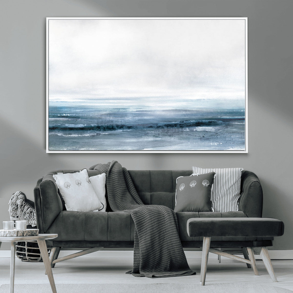 Blue Ocean Abstract Artwork Wall Art Canvas Print