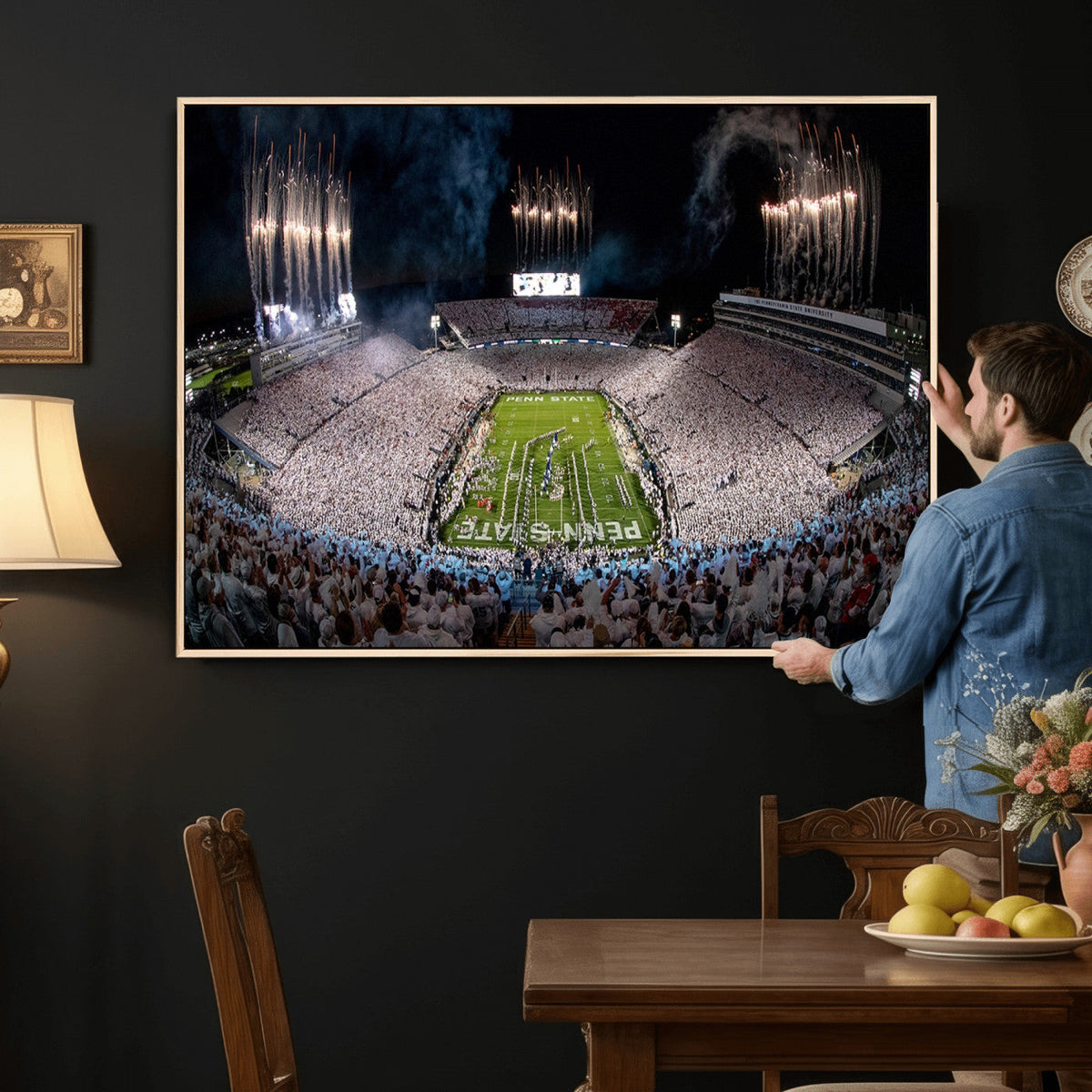 Penn State Football Wall Art Canvas Print – Framed Stadium