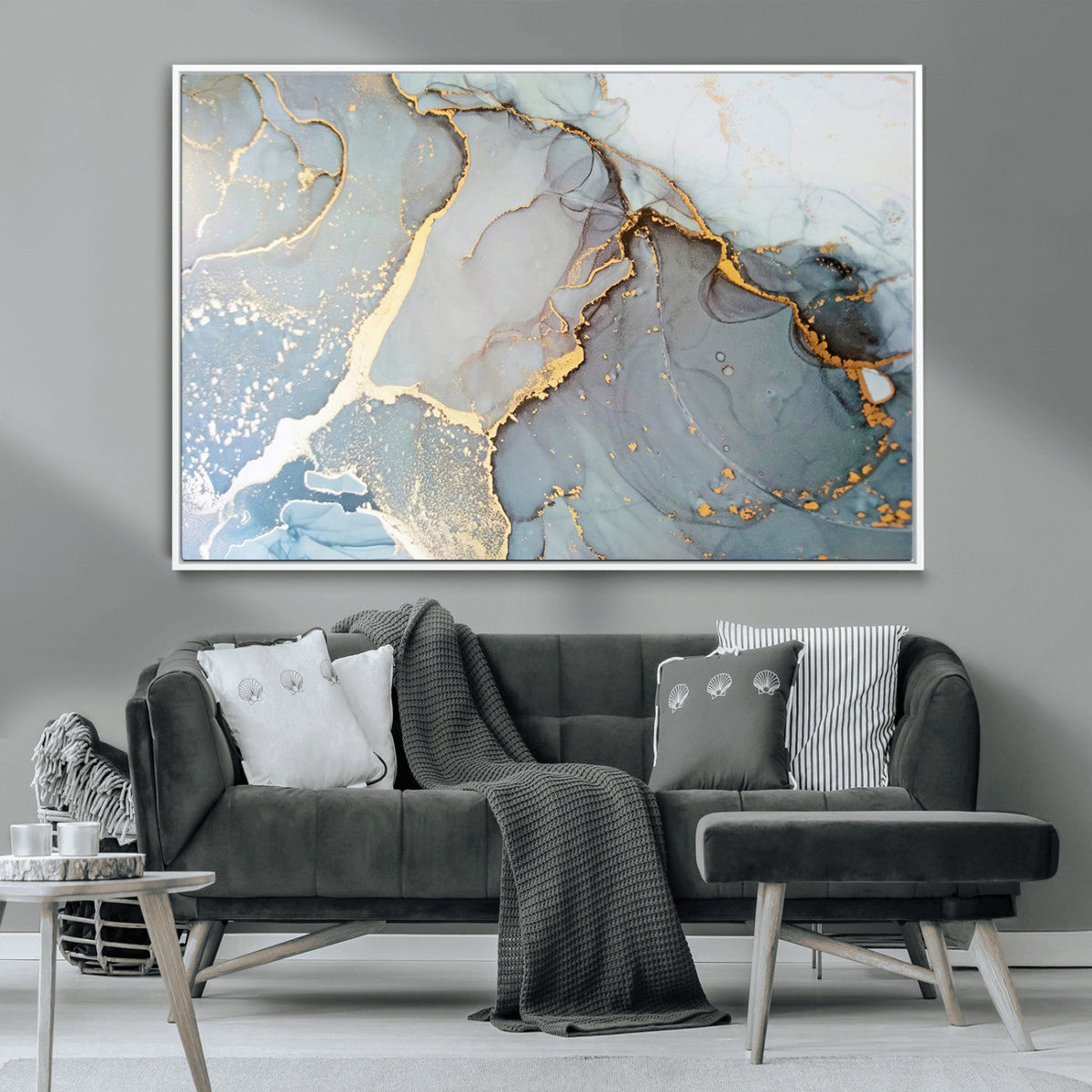 Large Abstract Marble Wall Art Canvas Print for Living Room