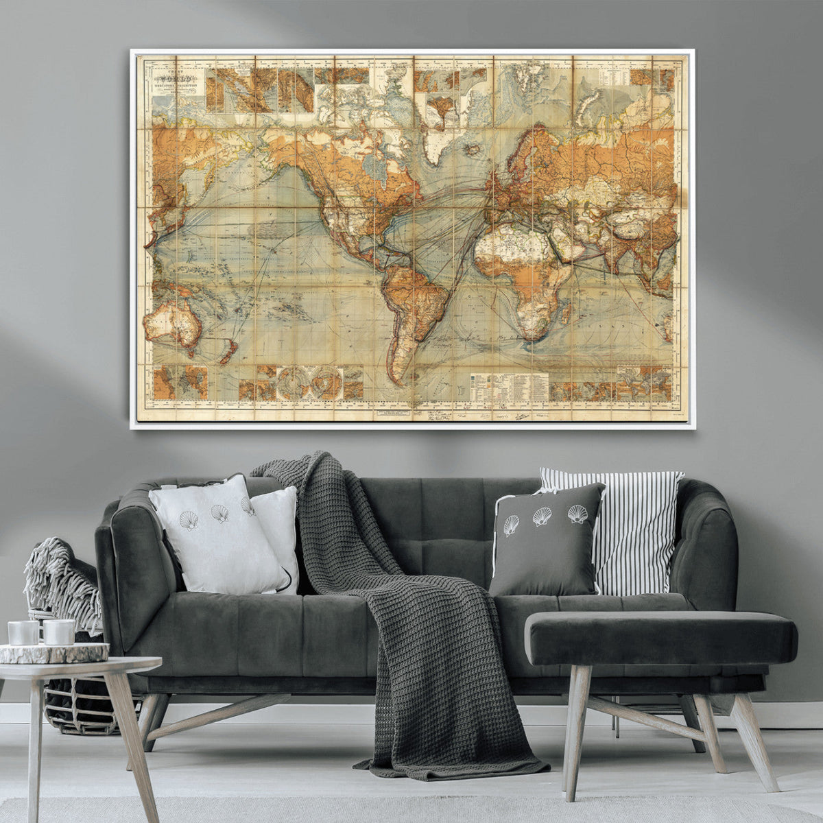 Push Pin World Map Canvas Print – Travel Tracker Wall Art