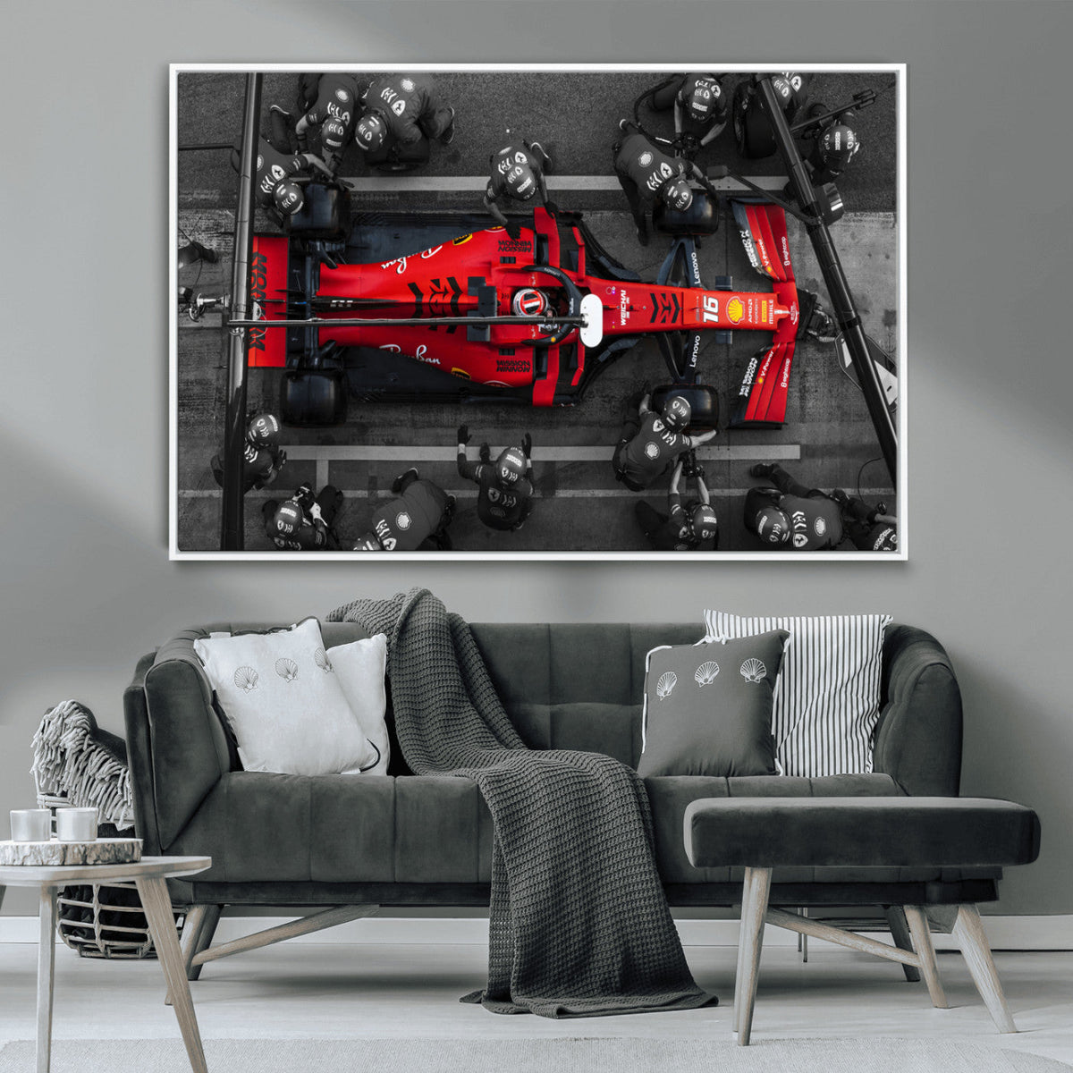 Ferrari Pit Stop Canvas Wall Art – Precision and Speed