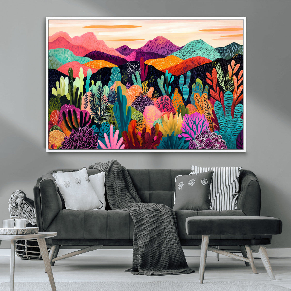 Abstract Kusama Print - Landscape Canvas Wall Art Print -