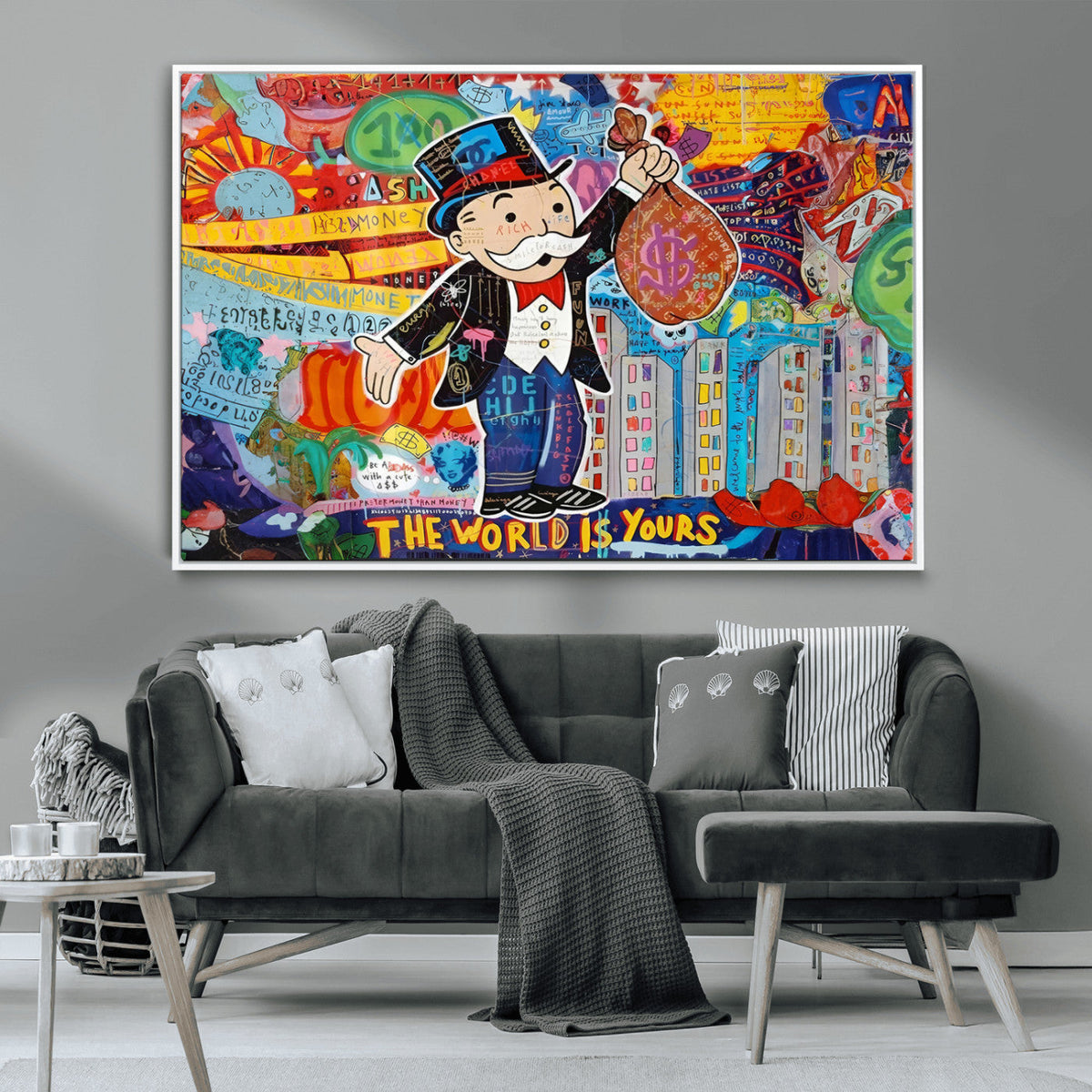 Pop Art Monopoly Man Canvas Wall Art Print - Bold and