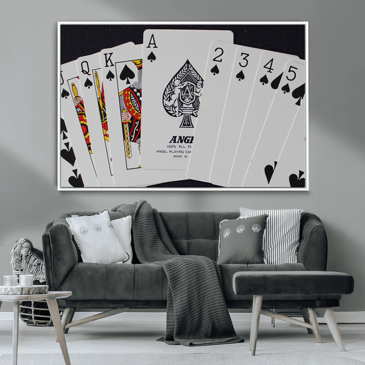 Poker Wall Art - Playing Cards Canvas Wall Art Print - Ace