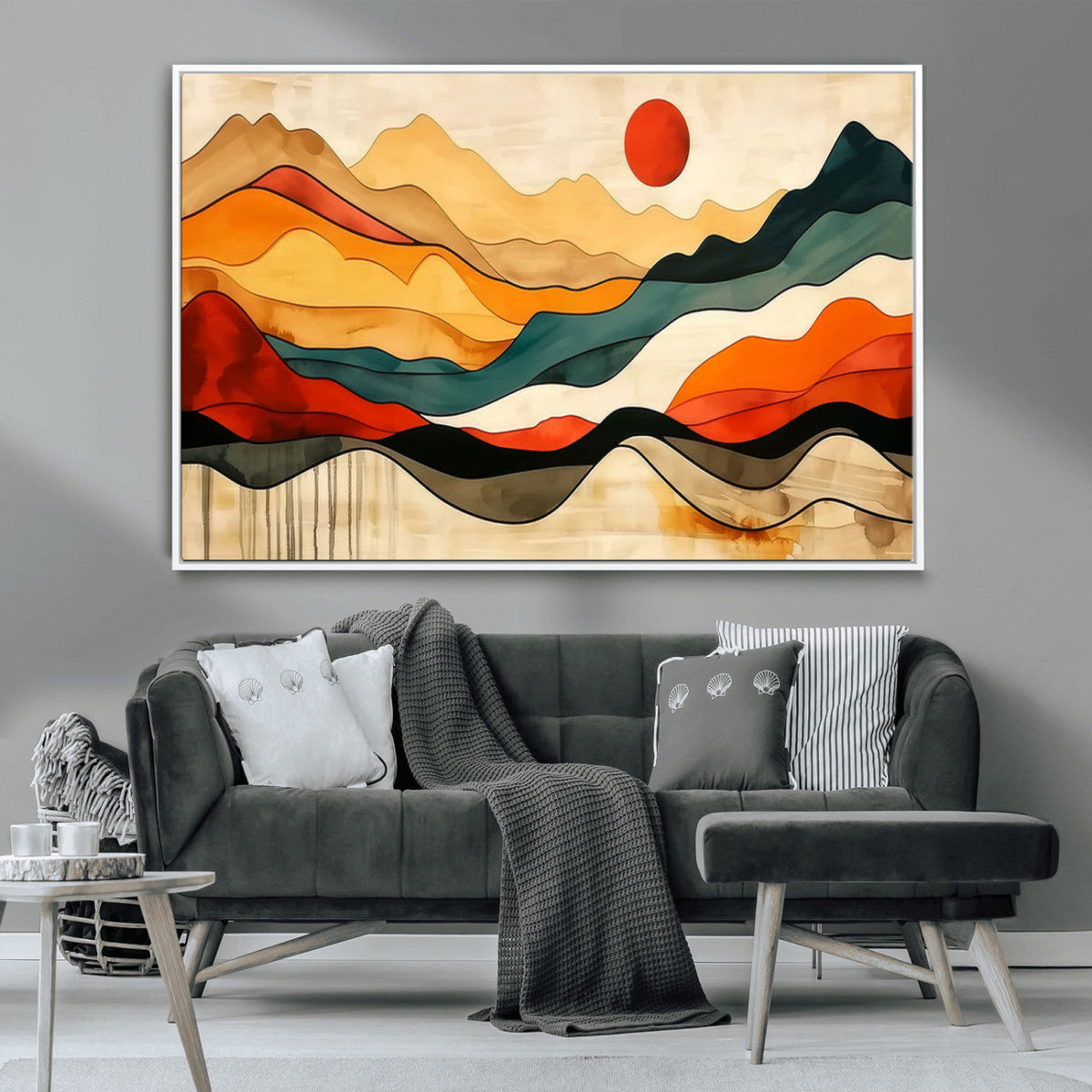 Mid Century Wall Art Print - Abstract Woodland Print -