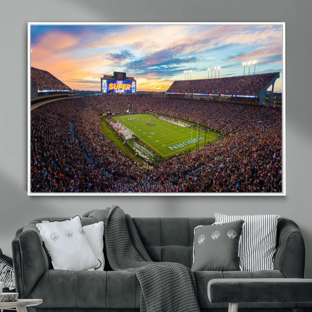Jordan-Hare Stadium Wall Art Canvas Print, Football Stadium