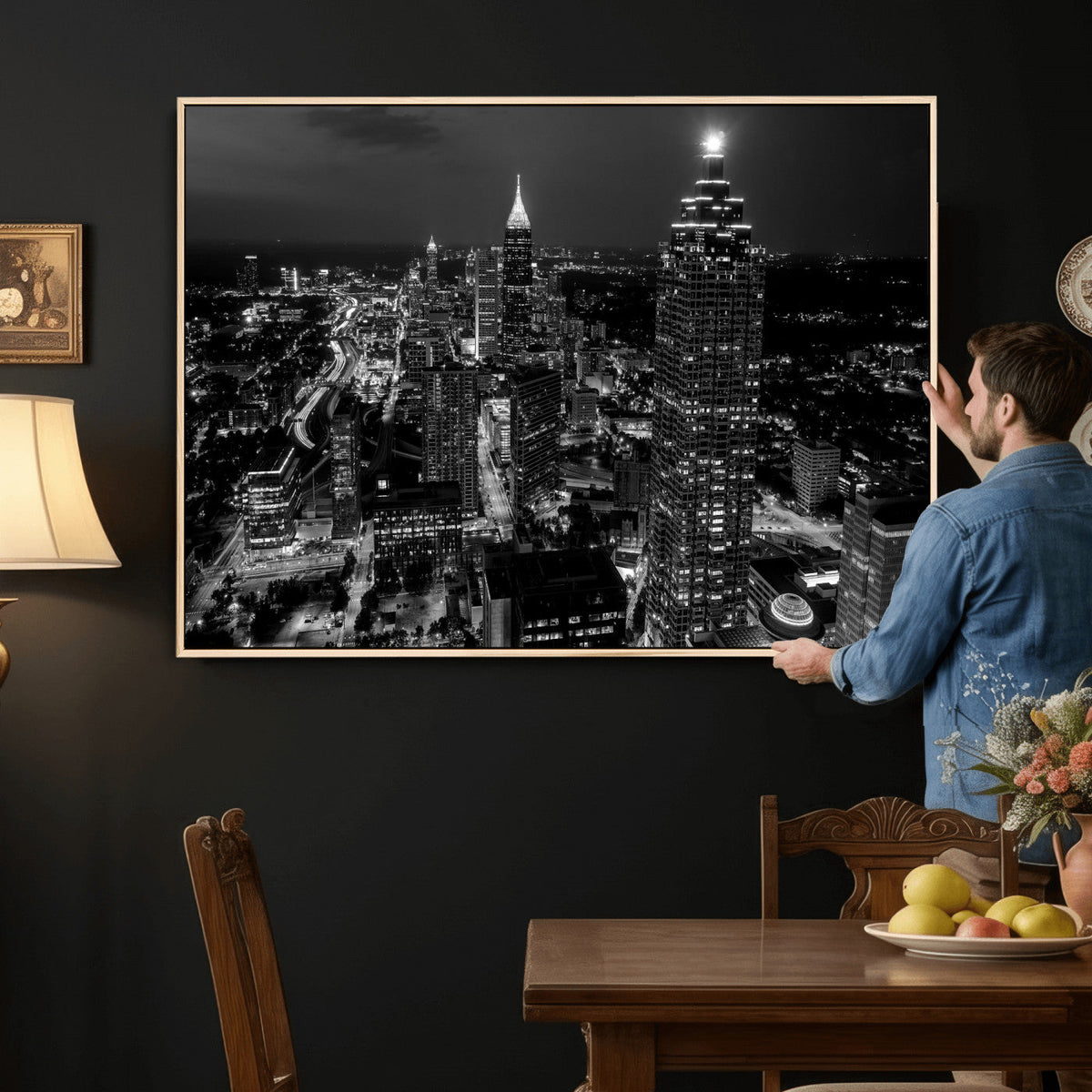 Atlanta Skyline Wall Art Canvas Print, Atlanta Downtown