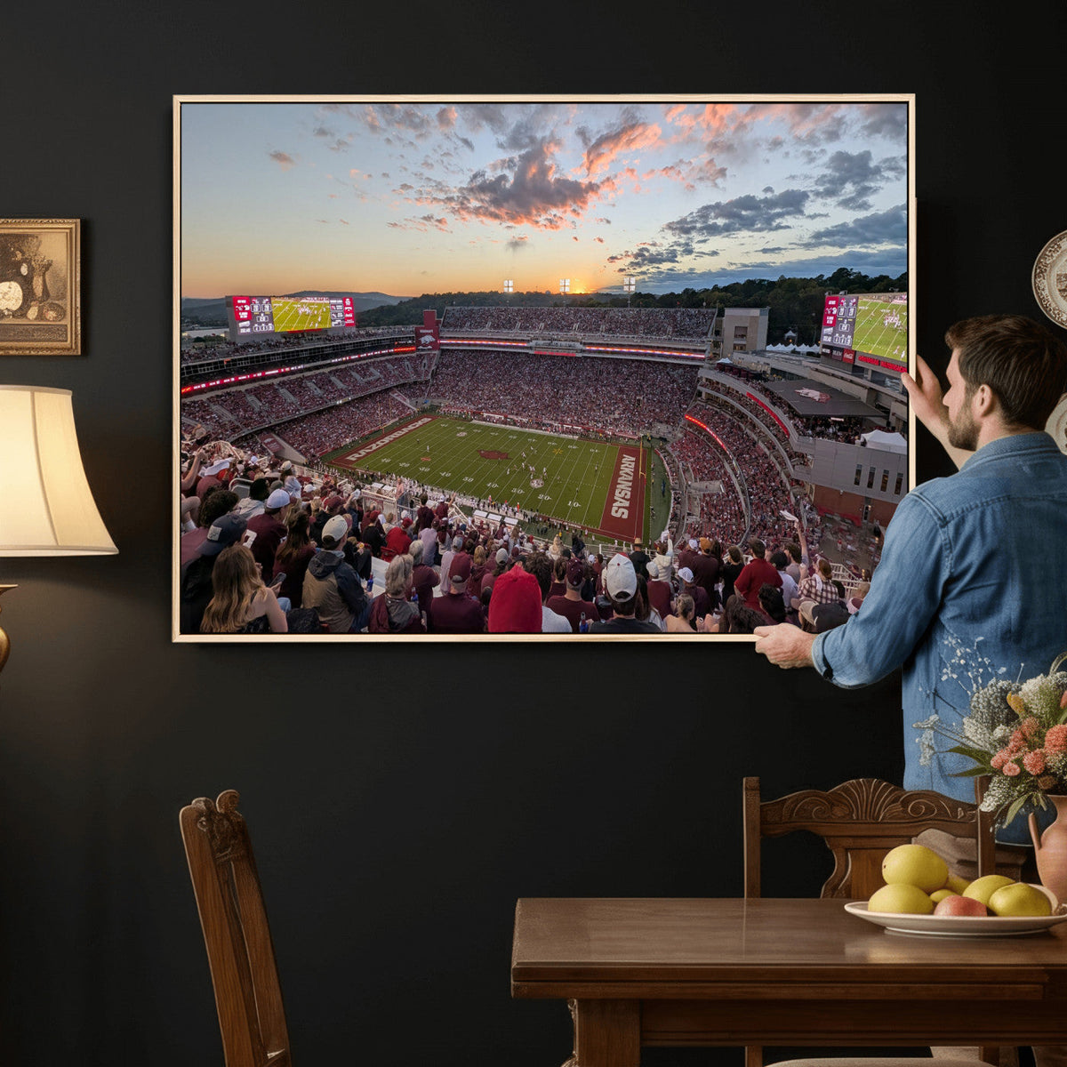 Donald W. Reynolds Razorback Stadium Wall Art Canvas Print –