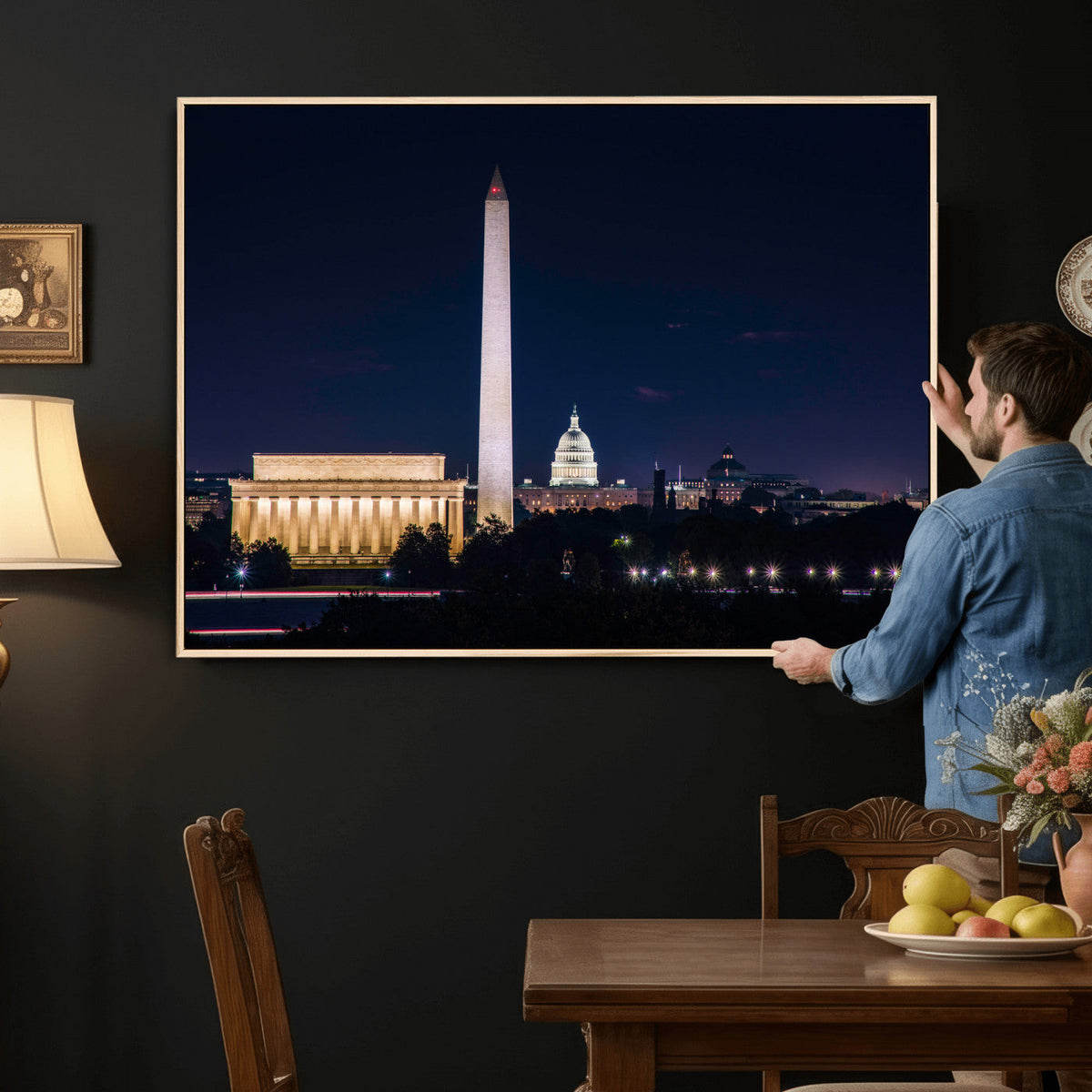 Washington White House Skyline Wall Art Canvas Print –
