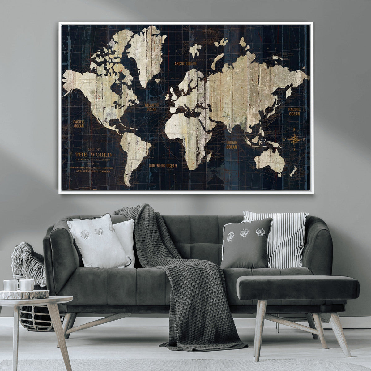 World Map Canvas Print – Detailed Map of the World Wall Art