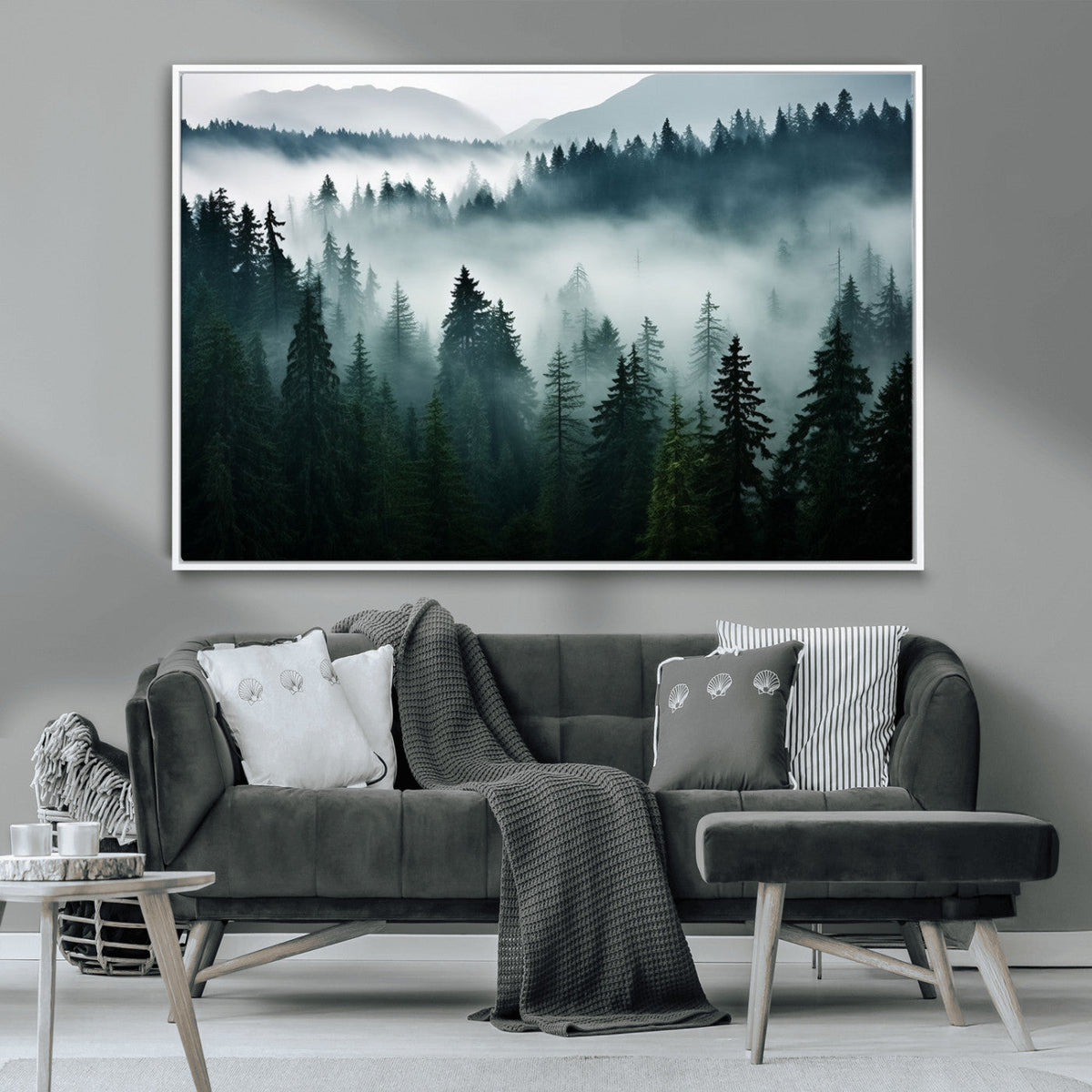 Captivating Misty Forest Wall Art Canvas, Premium Canvas