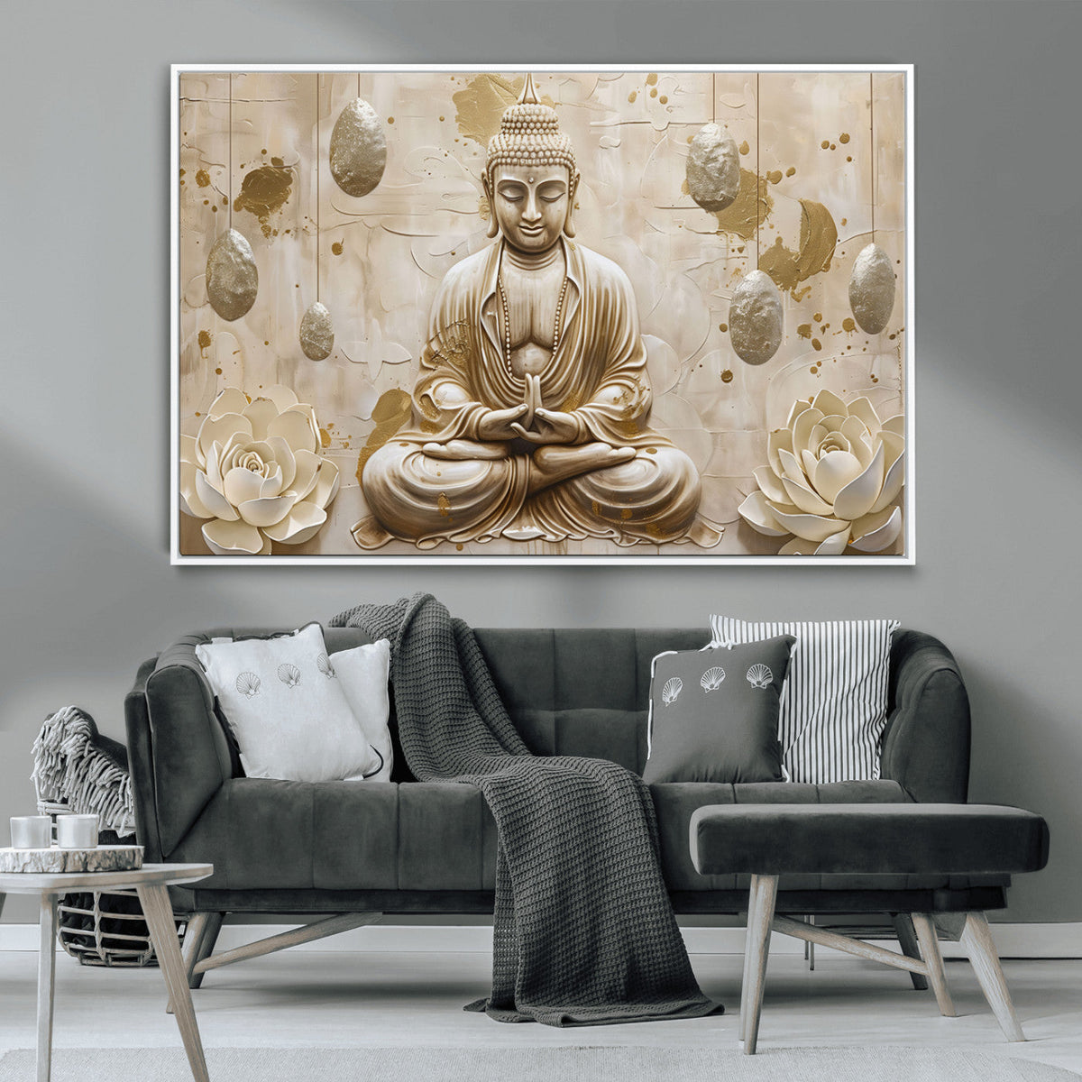 Serene Buddha Wall Art | Yoga Room Decor and Meditation Wall