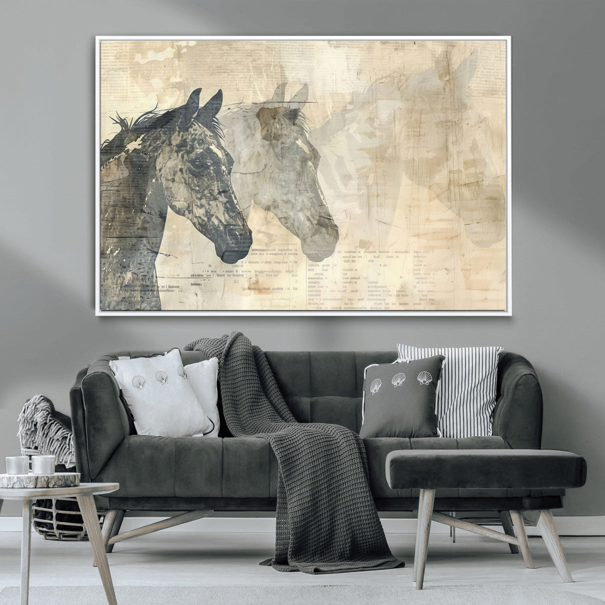 Abstract Horse Canvas Print | Modern Farmhouse Wall Art |
