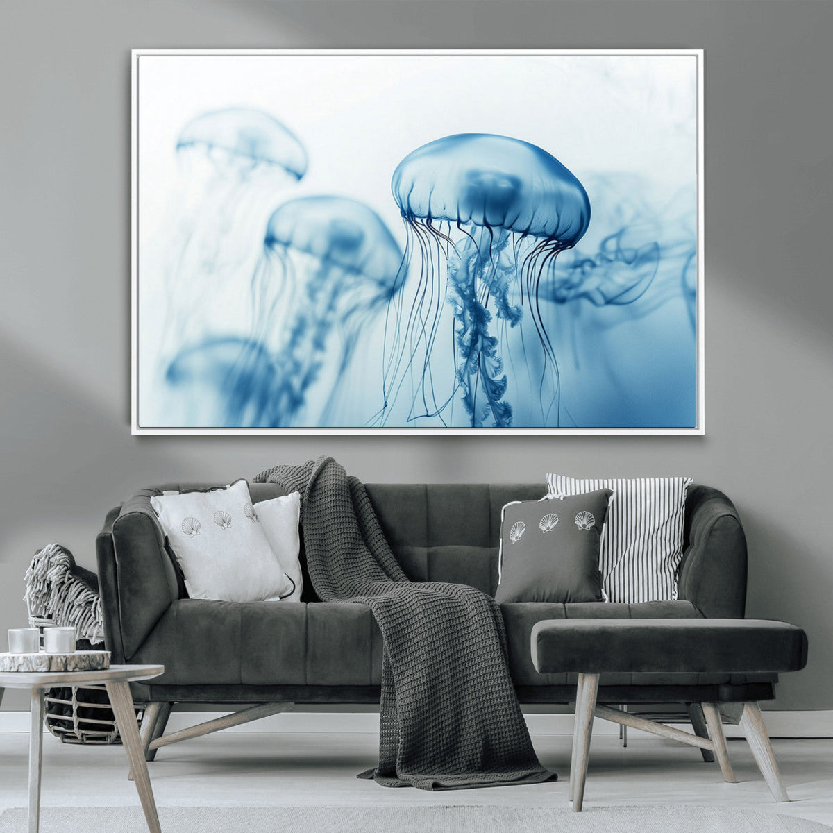 Blue Jellyfish Wall Art Canvas Print