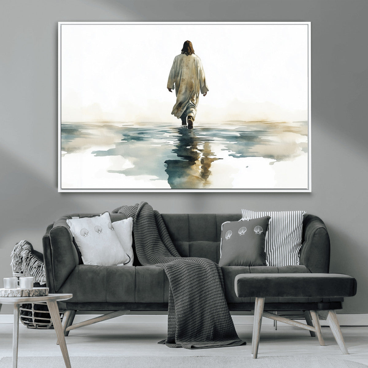 Abstract Jesus Wall Art Canvas Print, Christian Wall Art,