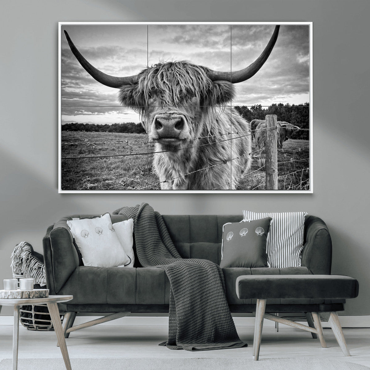 Scottish Highland Cow Wall Art Canvas Print | Ready to Hang