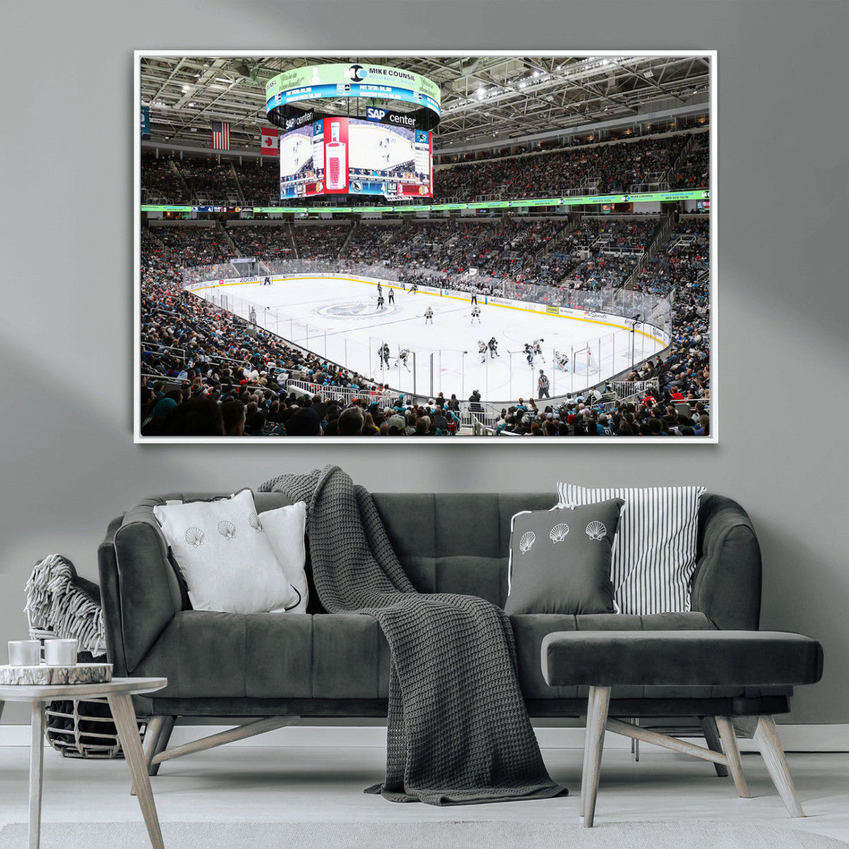Sharks Arena Blackhawks Sharks Ice Hockey Stadium Wall Art