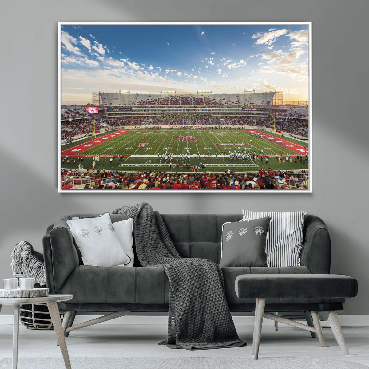 Framed Houston Cougars Football Team Print - Houston TDECU