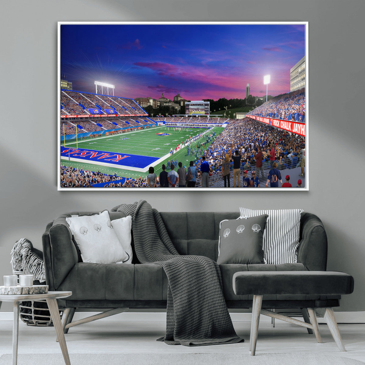 University of Kansas Jayhawks Football Team Print Canvas-