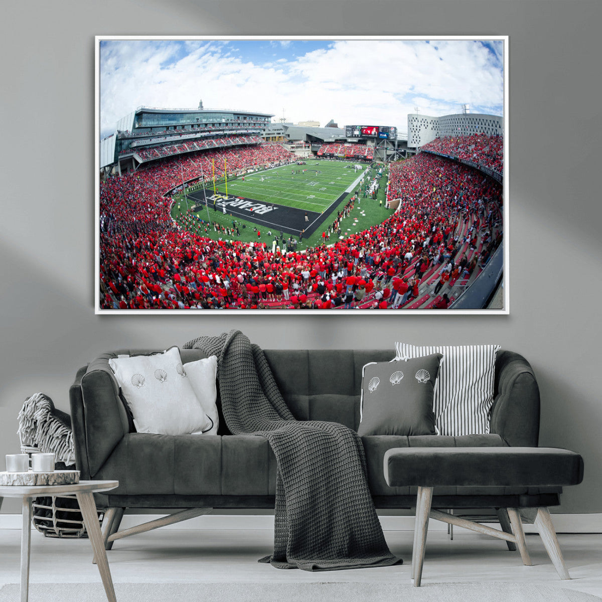 Cincinnati Bearcats Football Team Print - Nippert Stadium Wall Art Canvas Print