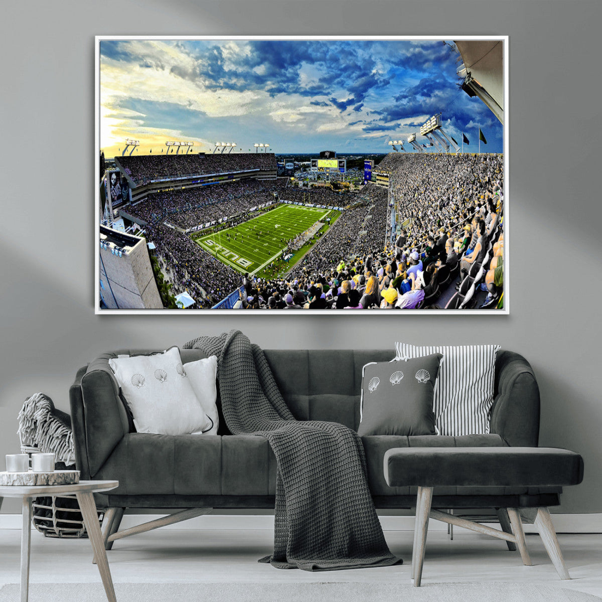 Framed USF Bulls Football Team Print - Tampa Raymond James