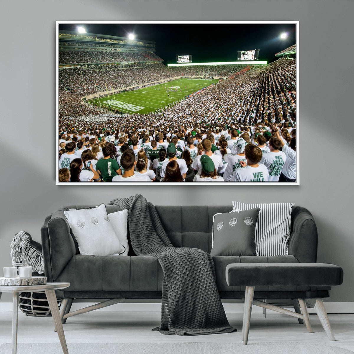 Michigan State Spartans Football Canvas Print - East Lansing