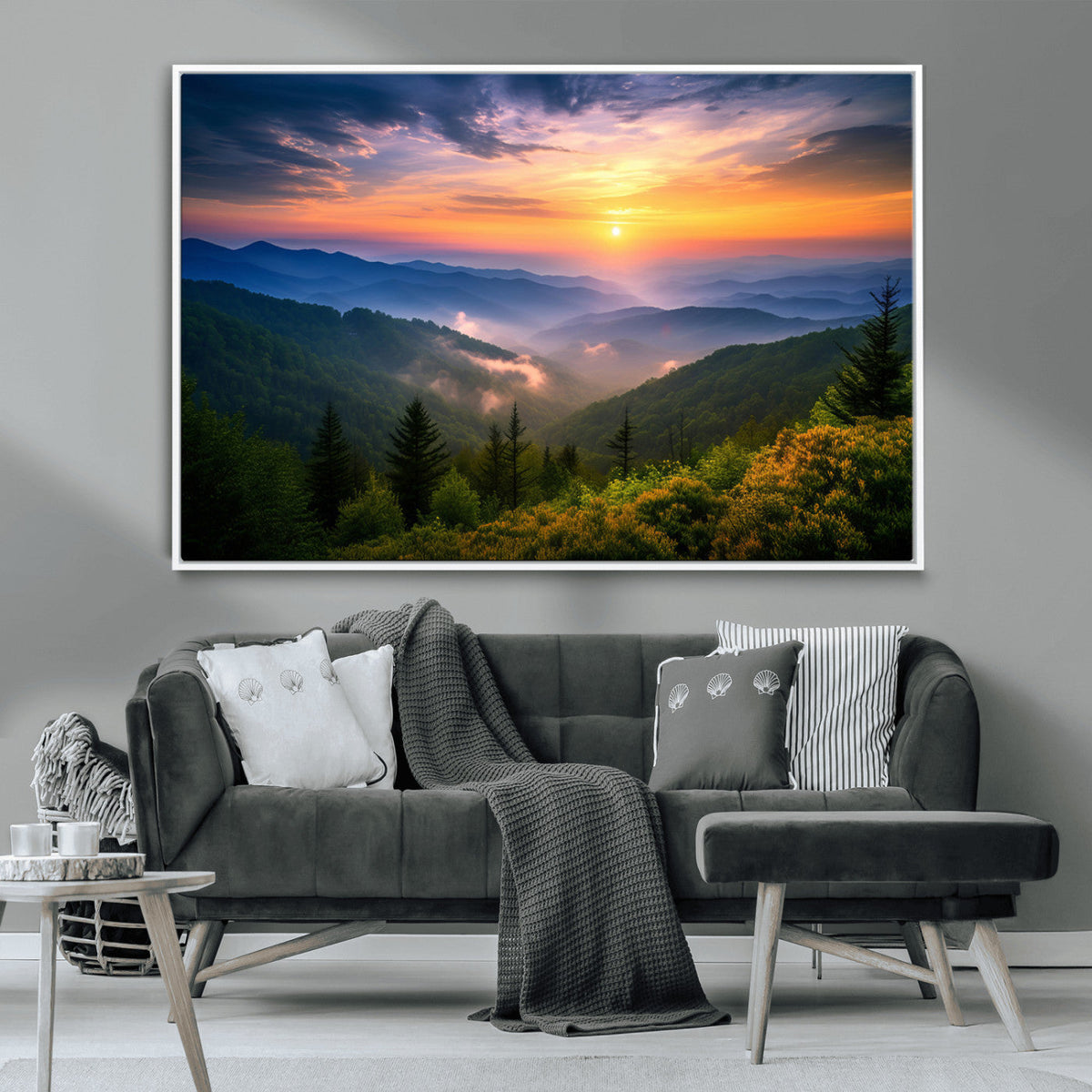 Majestic Mountain Sunrise Print | Landscape Wall Art |
