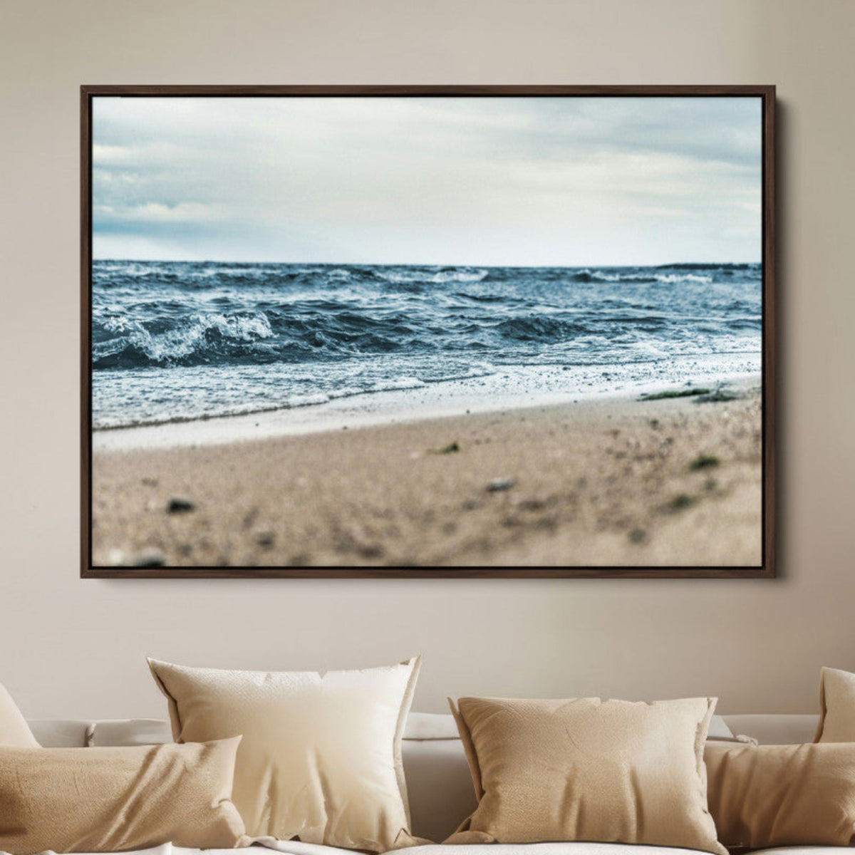 Ocean Wall Art Canvas Print – Moody Coastal Seascape Scene