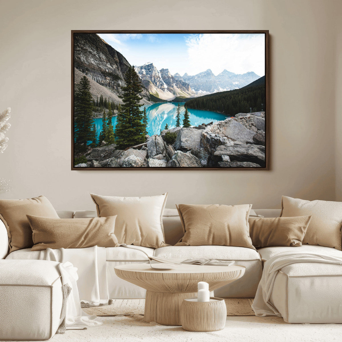 Canadian Rockies Wall Art Canvas Print – Framed Mountain