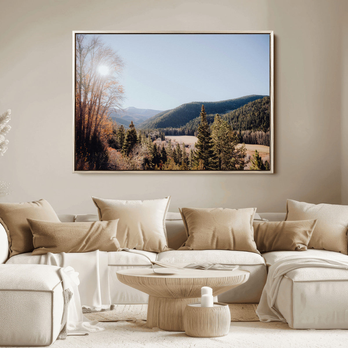 Tropical Palm Trees Wall Art Canvas Print – Framed Sunset