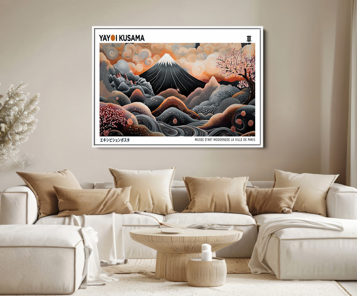 Yayoi Kusama Wall Art Canvas Print – Framed Japanese Dot Art
