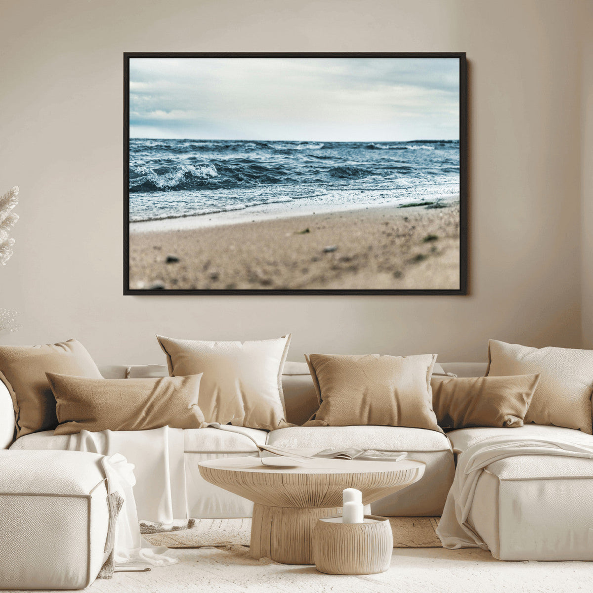 Ocean Wall Art Canvas Print – Framed Moody Seascape Coastal