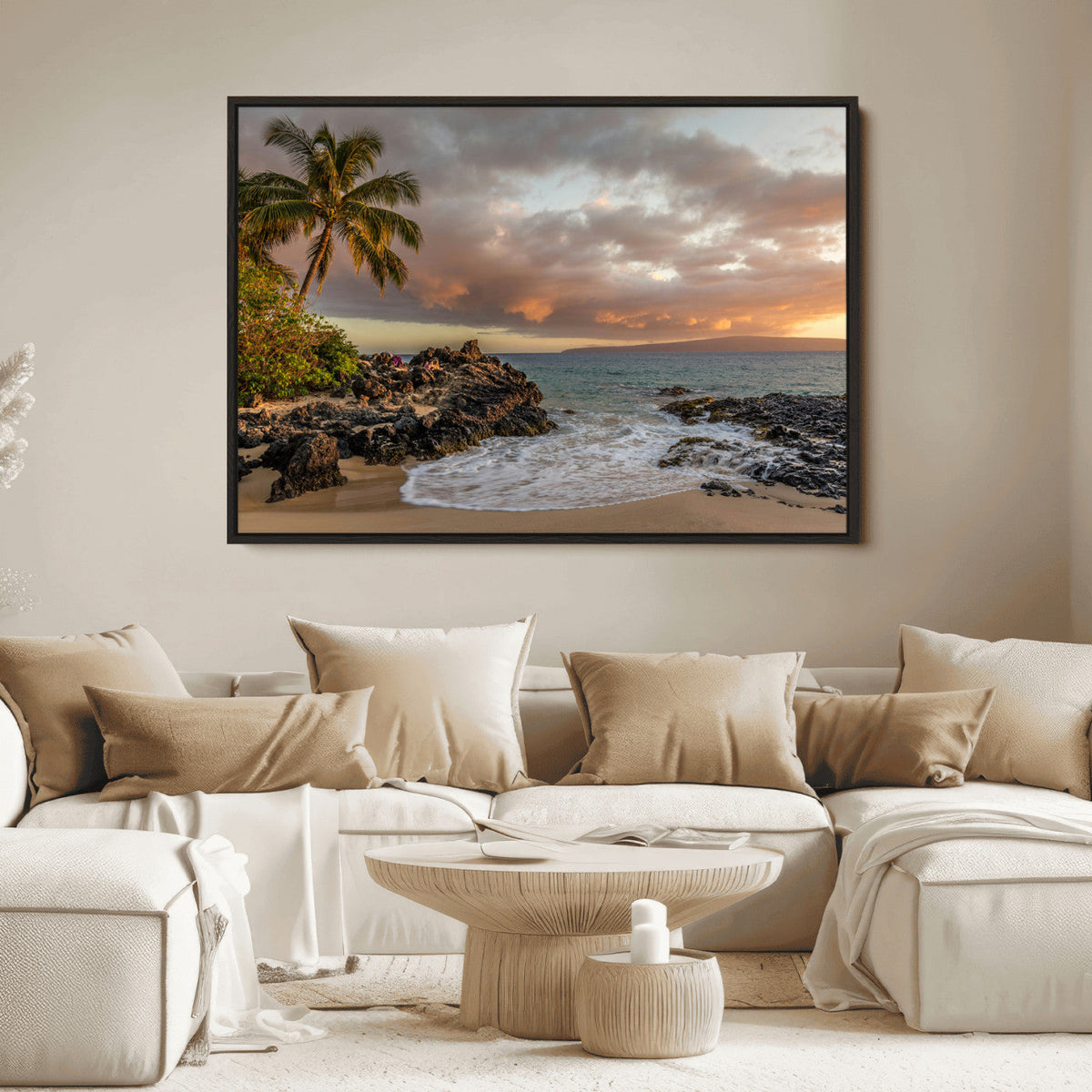 Tropical Beach Wall Art Canvas Print, Vibrant Hawaiian