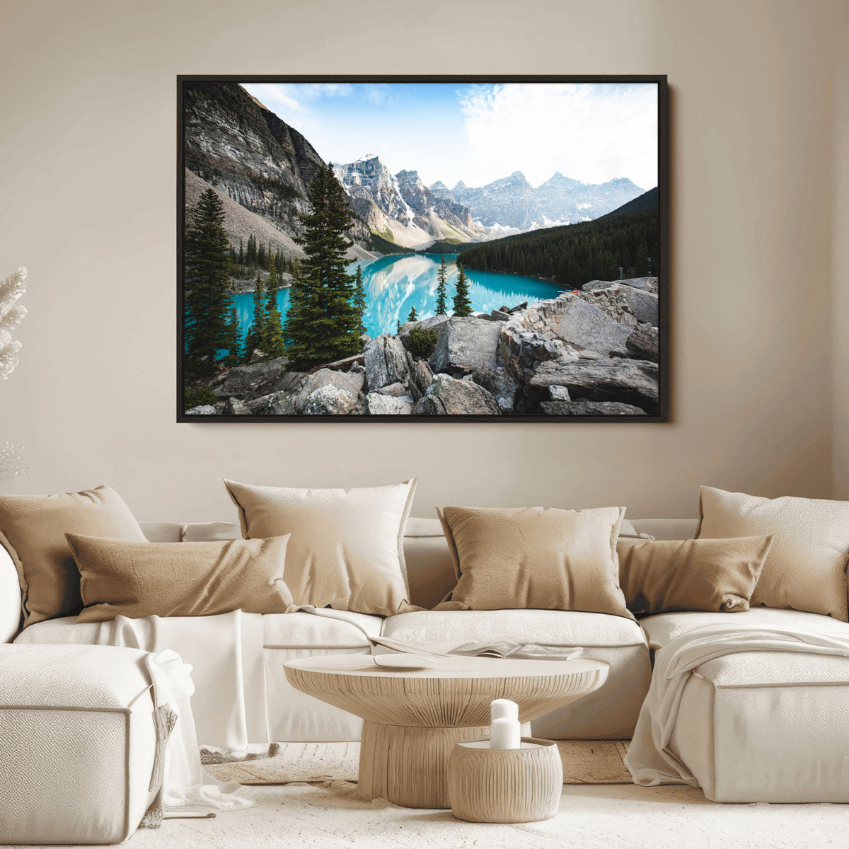 Canadian Rockies Wall Art Canvas Print – Framed Mountain