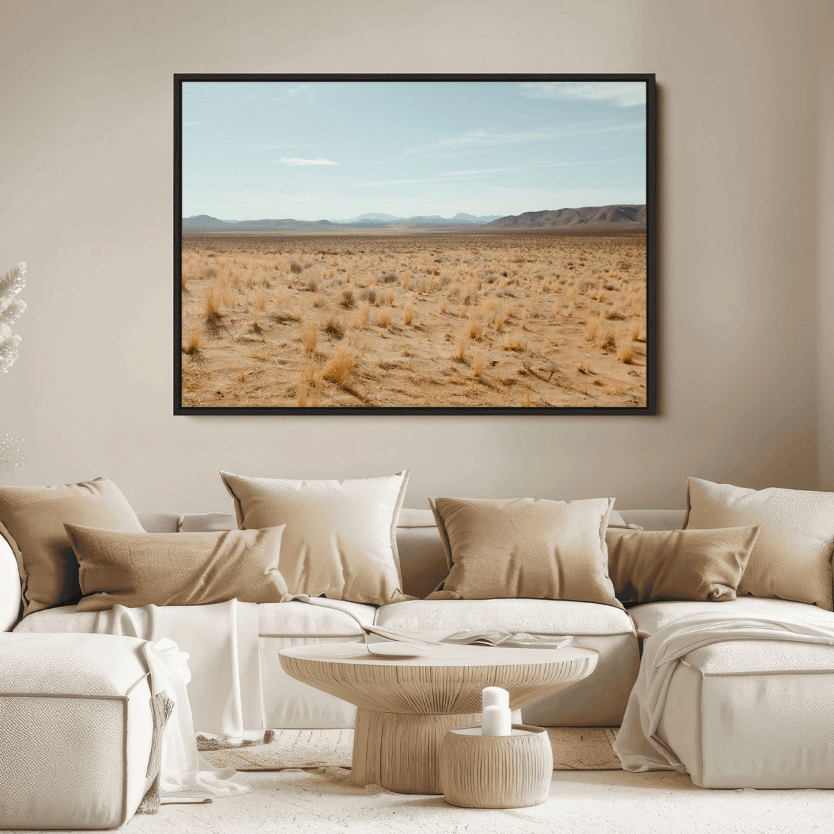 Desert Plains Wall Art Canvas Print, Golden Light Over Dry