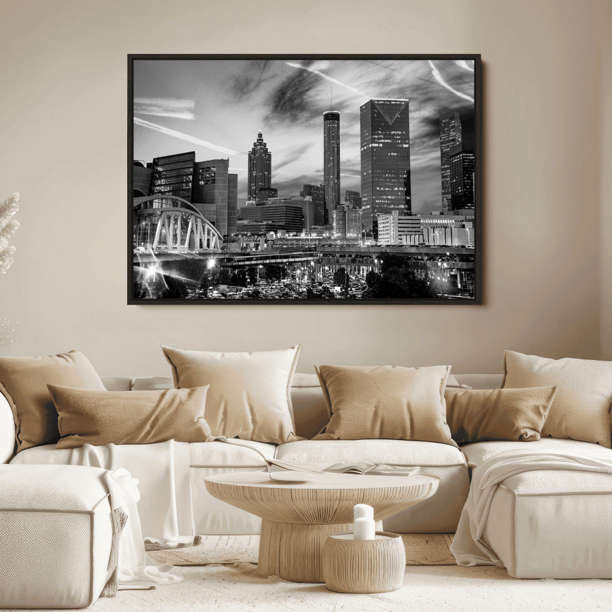 Black and White Atlanta Wall Art Canvas Print