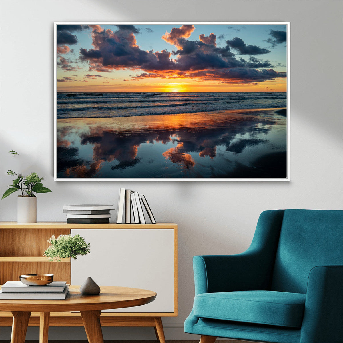 Beach Sunset Print - Stunning Ocean Canvas Artwork with