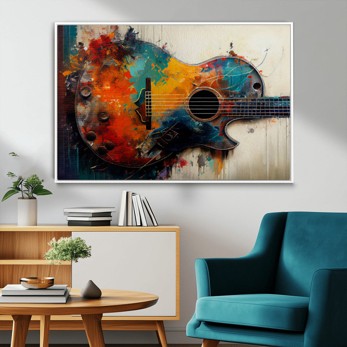 Abstract Guitar Wall Art Canvas | Vibrant Music-Inspired Art