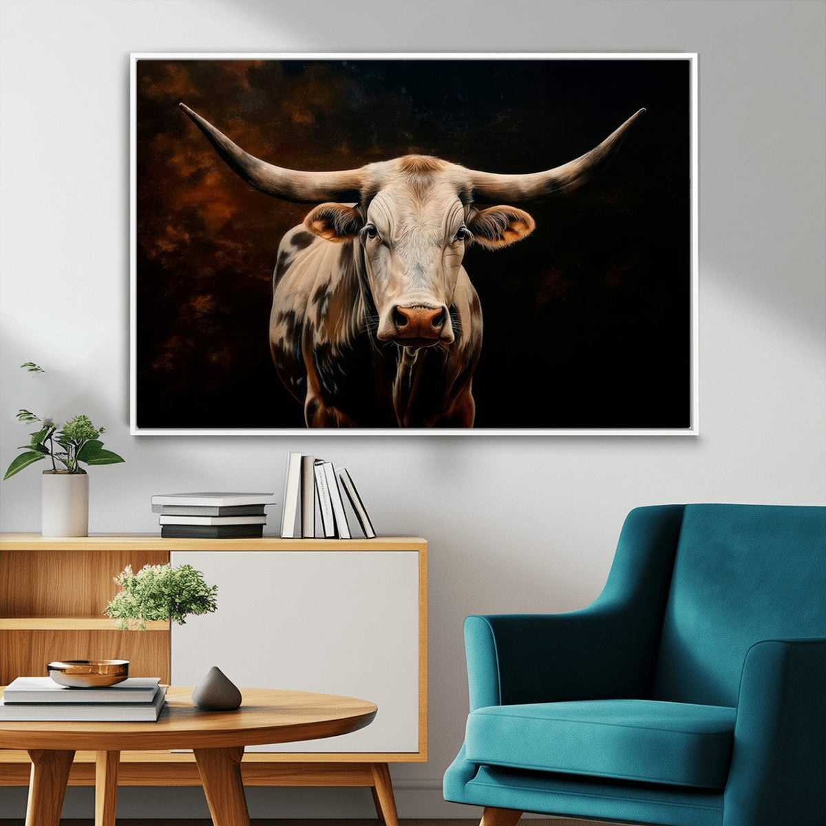 Texas Longhorn Wall Art | 3-Panel Large Texas Longhorn