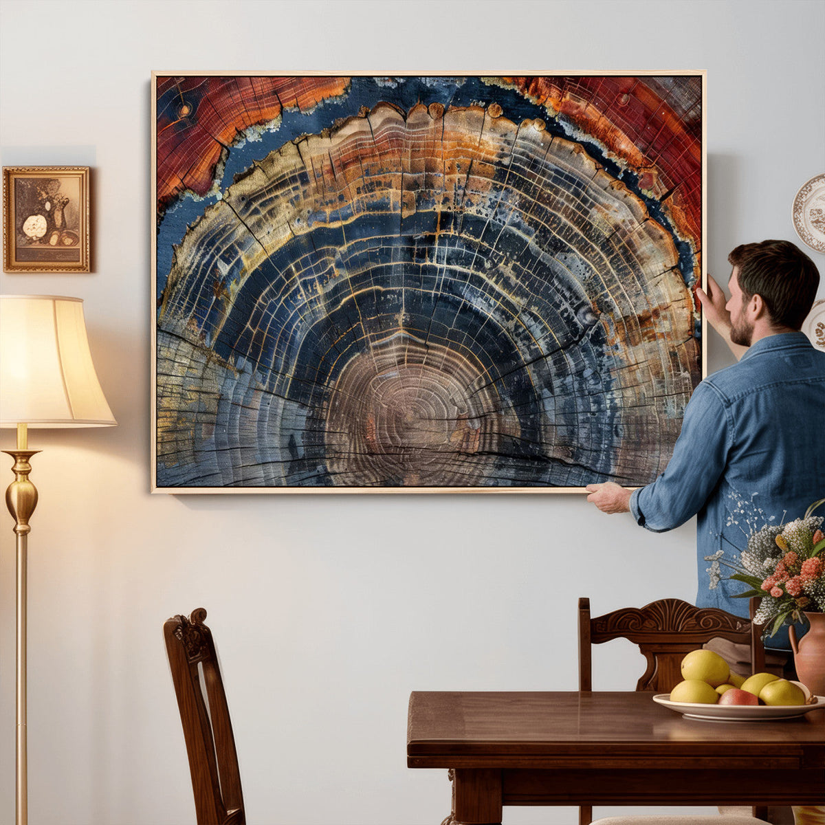 Abstract Tree Ring Wall Art Canvas Print