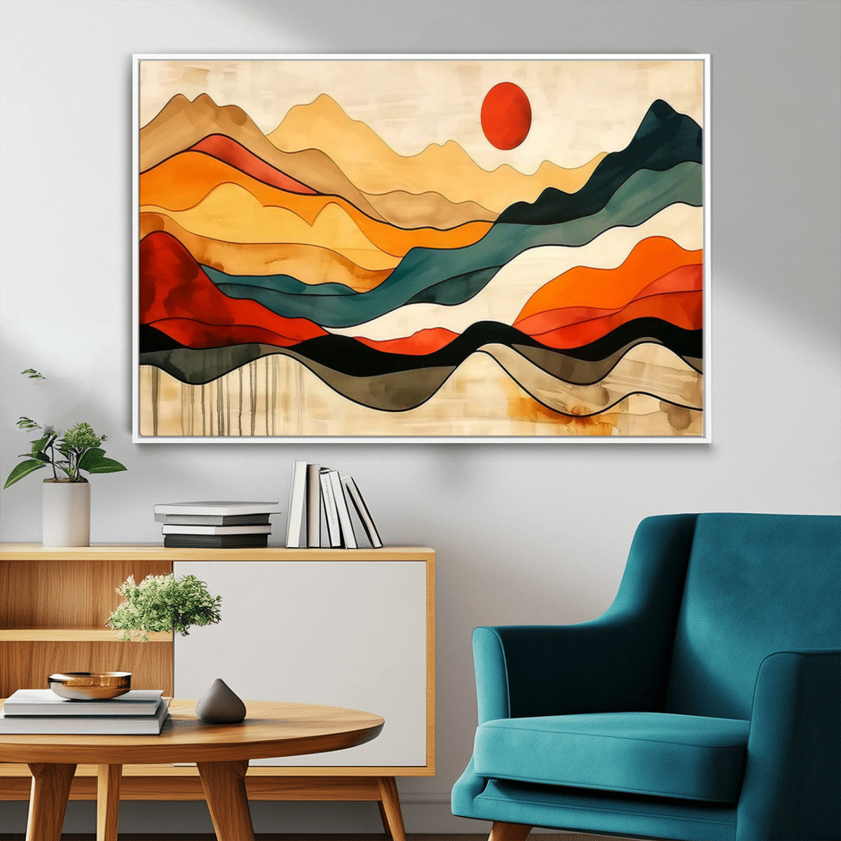 Mid Century Wall Art Print - Abstract Woodland Print -